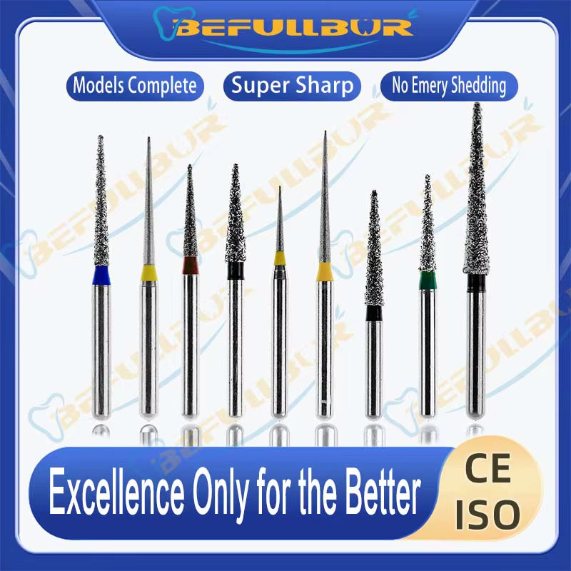 Dental Diamond Burs TC Tpye 10PCS Polishing Teeth Stainless Steel for High Speed Handpiece Dentistry Nail Polishing