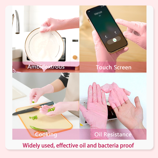 3.5mil Black, 5mil Black and 4mil Pink Disposable Exam Nitrile Gloves 1,000pcs per Case