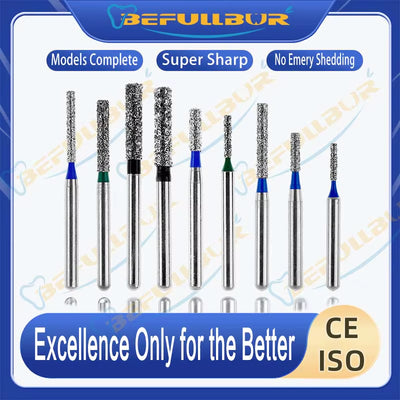 10PCS SF Tpye Dental Diamond Burs Polishing Teeth Stainless Steel for High Speed Handpiece Dentistry Nail Polishing