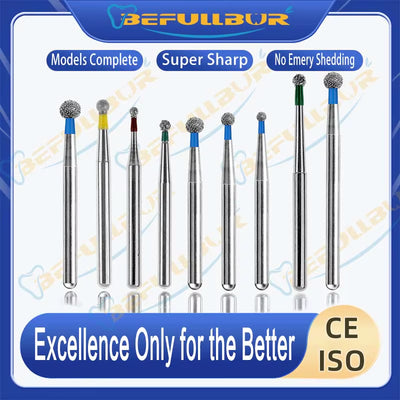BR Tpye 5PCS Dental Diamond Burs for High Speed Handpiece Polishing Teeth Stainless Steel Dentistry Nail Polishing
