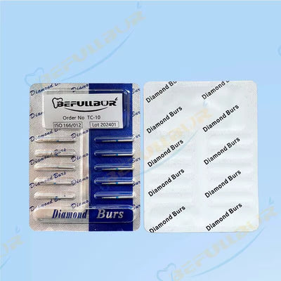 TR Tpye 10PCS Dental Diamond Burs Polishing Teeth Stainless Steel for High Speed Handpiece Dentistry Nail Polishing