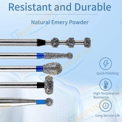 Dental Diamond Burs TF Tpye 10PCS Polishing Teeth Stainless Steel for High Speed Handpiece Dentistry Nail Polishing