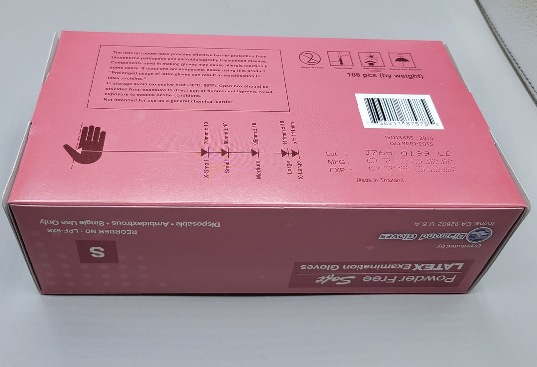 Diamond Advance Latex Exam Gloves 5.6mil Polymer Coated Powder Free 10 boxes per case