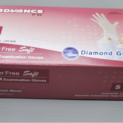 Diamond Advance Latex Exam Gloves 5.6mil Polymer Coated Powder Free 10 boxes per case