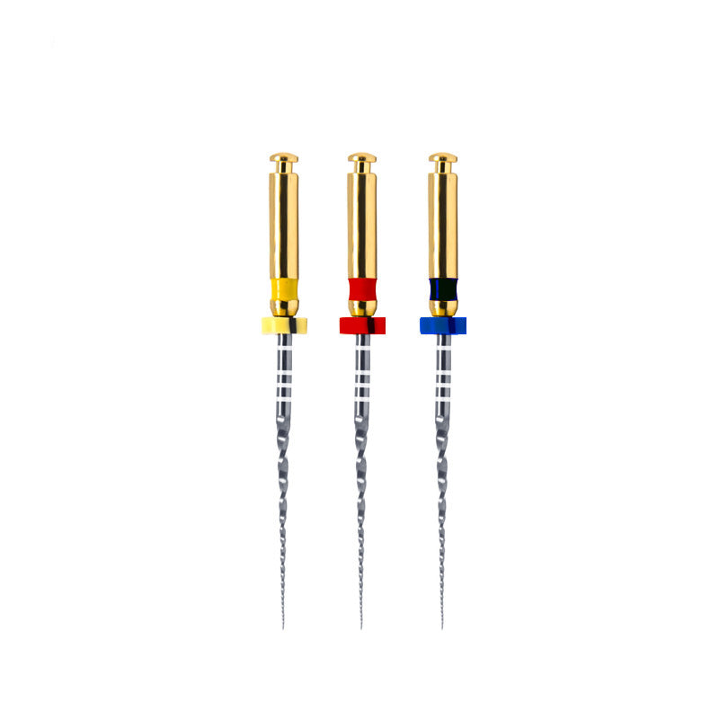 Endo Rotary Taper NiTi File, Silver, Gold and Blue 6pcs Pack