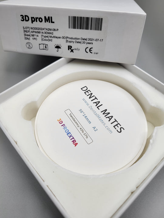 DENTAL MATES Zirconia 98mm Blocks Multilayer 3D PRO EXTRA