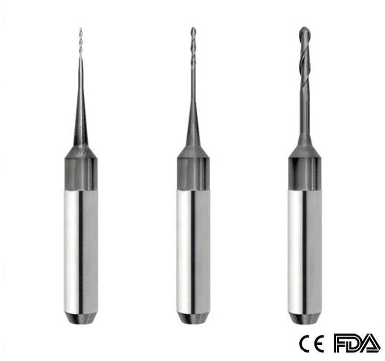 Wieland S1 Dental CAD CAM Tungsten Carbide Milling Burs 0.7/1.0/2.5mm